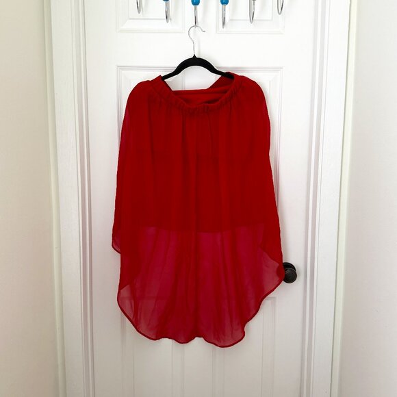 Charlotte Russe Dresses & Skirts - Women Charlotte Russe Rayon Built In Shorts Maxi Skirt in Red Size Small